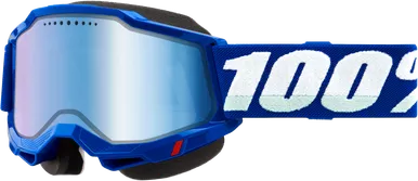 100% Accuri 2 Snowmobile Goggle Blue W/ Blue Mirror Lens 50022-10009