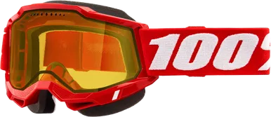 100% Accuri 2 Snowmobile Goggle Red W/ Yellow Lens 50021-10011