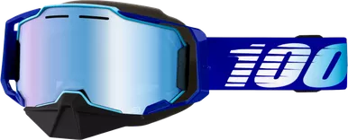 100% Armega Snowmobile Goggle Blue W/ Blue Mirror Lens 50008-10008