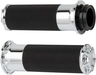 Arlen Ness Grips - Beveled - Cable - Chrome 07-330