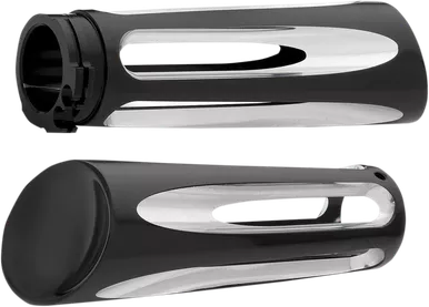 Arlen Ness Grips - Deep Cut - Billet - Black 07-132