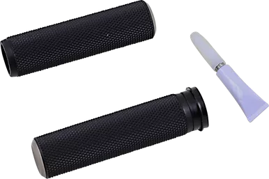 Arlen Ness Grips - Knurled - Tbw - Titanium 07-348