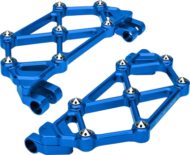 Arlen Ness Mini Diamond Floorboards - Driver - Blue - Flt 410-047