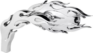 Arlen Ness Mirror - Micro - Flamed - Side View - Oval - Chrome - Left 13-070