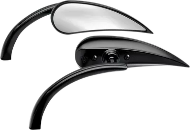 Arlen Ness Mirror - Micro - Rad 2 - Side View - Teardrop - Black - Right 13-401