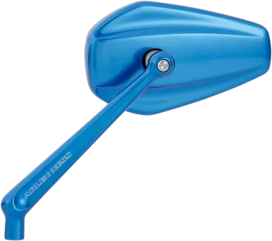 Arlen Ness Mirror - Mini/Stocker - Side View - Hexagon - Blue - Left 13-150