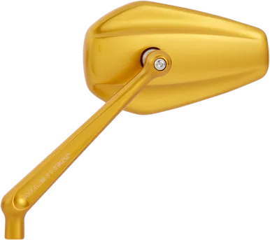 Arlen Ness Mirror - Mini/Stocker - Side View - Hexagon - Gold - Left 13-151