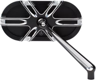 Arlen Ness Mirror - Side View - Caged Series/Deep Cut - Black - Right 13-166