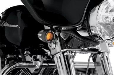 Arlen Ness Turn Signals - Led - Deep Cut - Black/Amber - Amber Ring 12-753