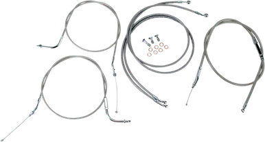 Baron Stainless Handlebar Cable/Line Kit - 12" - 14" - '04 - '07 Roadstar Ba-8022Kt-12