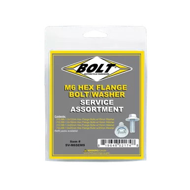 Bolt 8Mm Hex Flange Bolt Assortment W/16Mm Washer 40 Piece Kit Sv-M6Sems