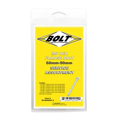 Bolt M6 8Mm Hex Flange Bolt Assortment 60 Piece Kit Sv-M6Hexf-3