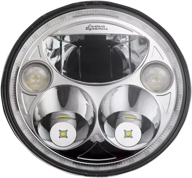Custom Dynamics 7" Trubeam Headlamp - Chrome - Chieftain Cdtb-7-If-C