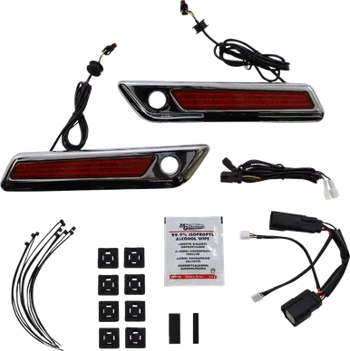 Custom Dynamics Latch Light - Saddlebag - Red - Chrome Cd-Sbl-Bcm-Rc