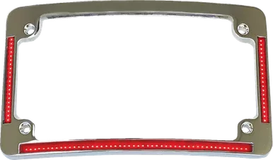 Custom Dynamics License Plate Frame - Red/White Led - Chrome Tf08-C