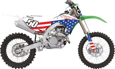 D'Cor Visuals Graphic Kit - Usa Kawasaki - Kawasaki - Kx 250/450 20-20-200