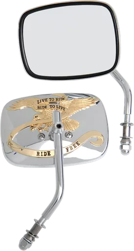 Drag Specialties Live To Ride Mirrors - Gold - Pair