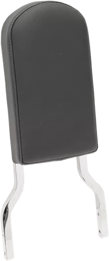 Drag Specialties Sissy Bar Pad - Tall - Smooth - Black W/Solar Reflective Leather Top Stitch