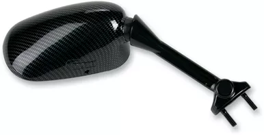 Emgo Mirror - Side View - Black/Carbon Fiber - Rectangle - Right - Kawasaki 20-43033
