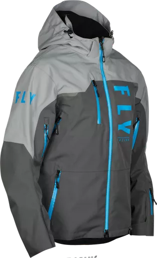 Fly Racing Carbon Jacket Grey/Blue Lg 470-5207L