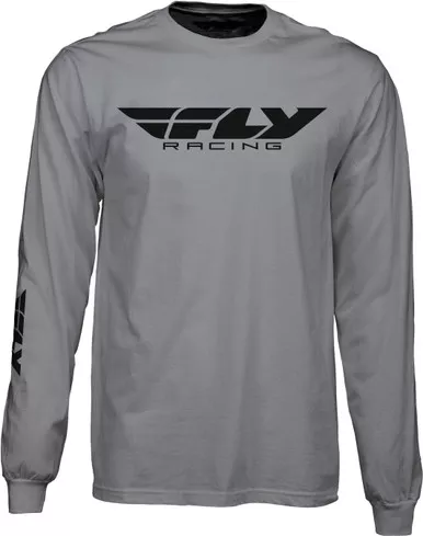Fly Racing Fly Corporate L/S Tee Grey 2X 352-41462X