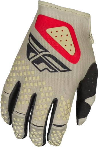 Fly Racing Kinetic Sym Gloves Light Grey/Red/Black Xs 378-410Xs