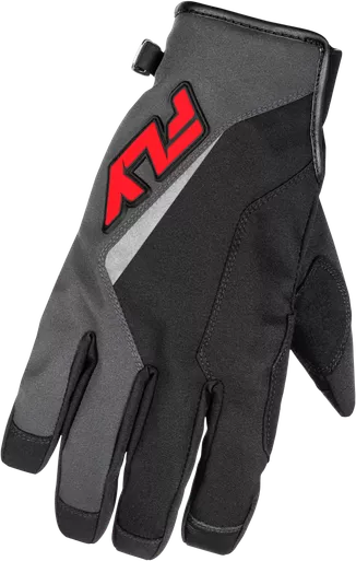 Fly Racing Title Gloves Grey/Black/Red Sm 371-055S