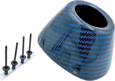 Fmf End Cap Replacement Kit - Carbon - Rct External - Blue 040694