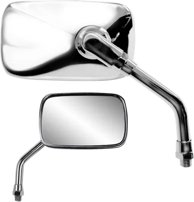 Parts Unlimited Mirror - Mini - Side View - Rectangle - Chrome - M10X1.25 - Each
