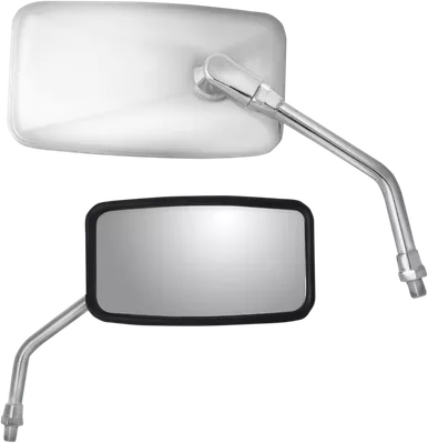 Parts Unlimited Mirror - Side View - Cruiser - Standard - Rectangular - Stainless Steel