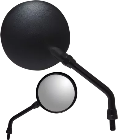 Parts Unlimited Mirror - Side View - Round - Black
