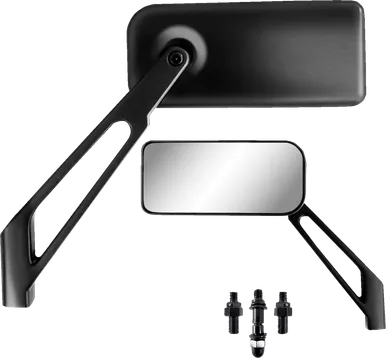 Parts Unlimited Mirror - X-Treme Designer - Side View - Rectangular - Black