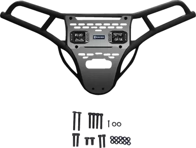 Ravek Front Bumper/Skid Plate With White Lights - Black - Rzr Xp 1000 64-317Bkl