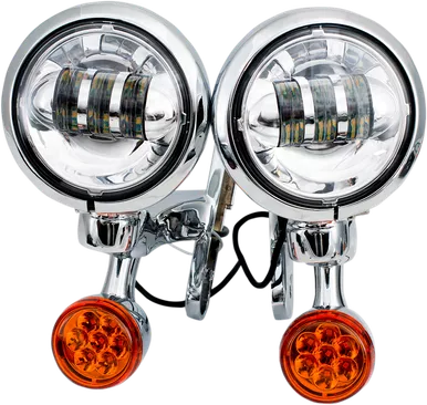 Rivco Products Led Turn/Run Lights - 4-1/2" - Chrome/Chrome Mv185