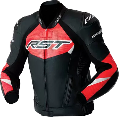 Rst Tractech Evo D3O Jacket Blk/Flo Red Leather Lg 103635F.Red-44