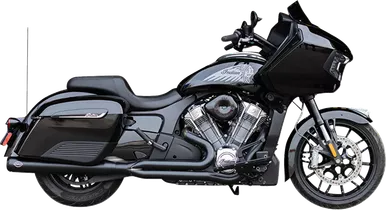 S&S Cycle 2-Into-1 Qualifier Exhaust System With Power Plus - Black - Race Only - Indian 550-1131