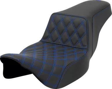 Step-Up Seat - Front Lattice Stitch - Blue Stitch - Extended Reach - Flh/Flt '08-'23 808-07E-17201