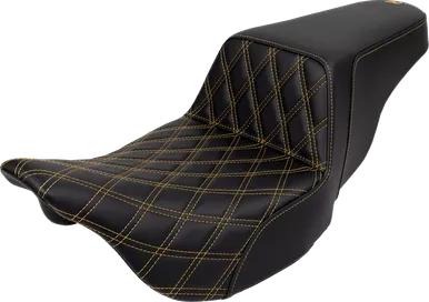 Step-Up Seat - Front Lattice Stitch - Gold Stitch - Flh/Flt '08-'23 808-07B-17207