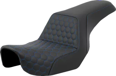 Step-Up Seat - Honeycomb - Blue Stitching - Dyna '06-'17 806-04-17701