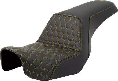 Step-Up Seat - Honeycomb - Gold Stitching - Dyna '06-'17 806-04-17707