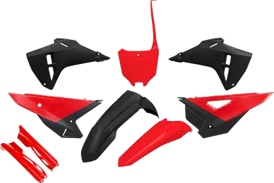 Ufo Body Kit - Black/Red - Honda - Crf 250R/450R Hokit127F@111