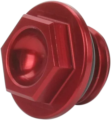Works Connection Aluminum Oil Filler Plug - Red - Honda/Kawasaki/Yamaha 24-070