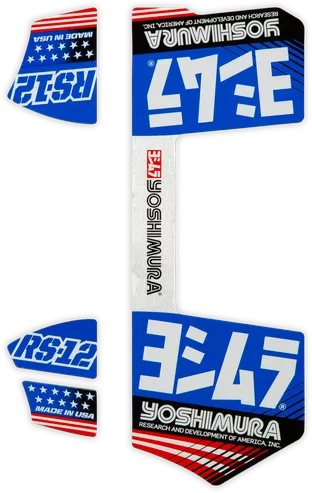 Yoshimura Rs12 Muffler Decals Blue Rs12-Nb013
