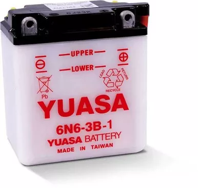 Yuasa Battery Conventional 6N6-3B-1 6 Volt Battery Yuam2663B