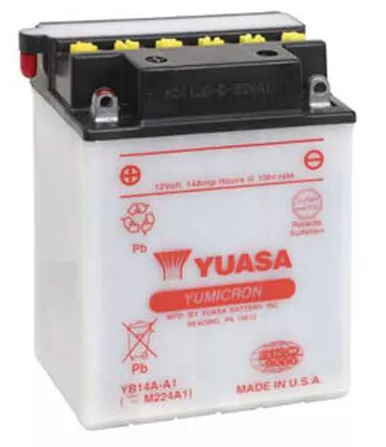 Yuasa Battery Yuasa Yb14A-A1 Yumicron-12 Volt Battery Yuam224A1Ind