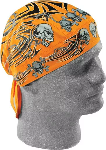 Zan Flydanna Orange Tribal Skull Z669