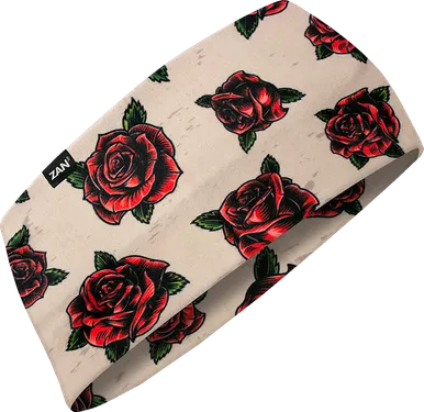Zan Headgear Sportflex Headband - Tattoo Roses Hbl207